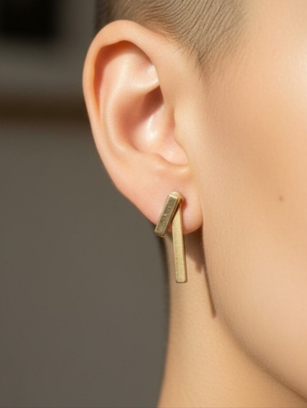 Minimalist Gold Bar Drop Earrings - Women Jewelry